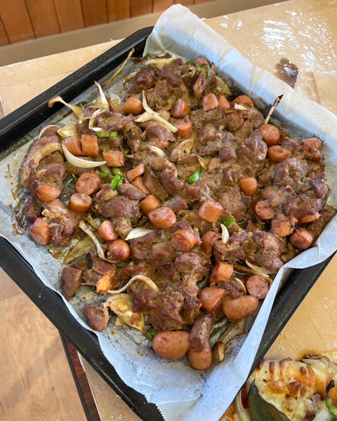 シシ肉を使った鉄板焼き(R5.11.26)